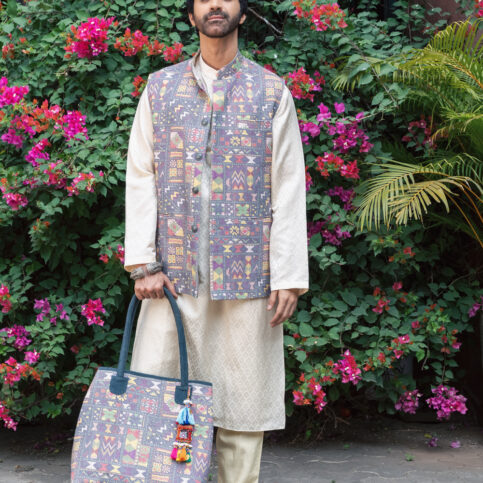 Cotton Jacquard Kurta, Banjara Canvas Coti, Bnajara canvas bag