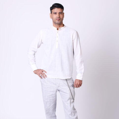 Cotton Linen Popover Shirt Shirt