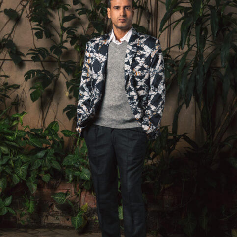 Cotton Shirt and cardigan and ajrak jacket