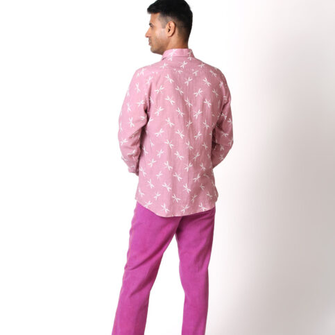 Dragonfly Print Classic Shirt Lavender