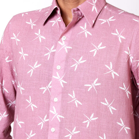 Dragonfly Print Classic Shirt Lavender