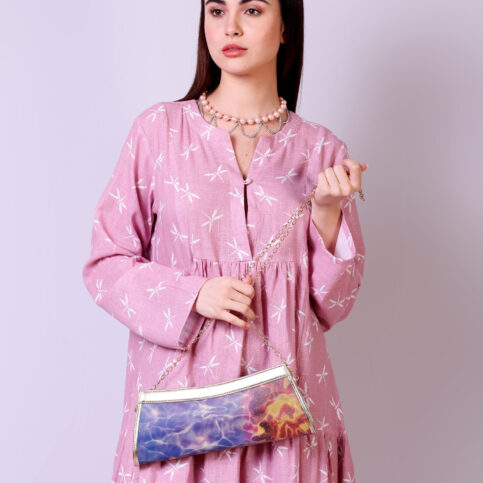Dragonfly Printed Layered Tunic Dress