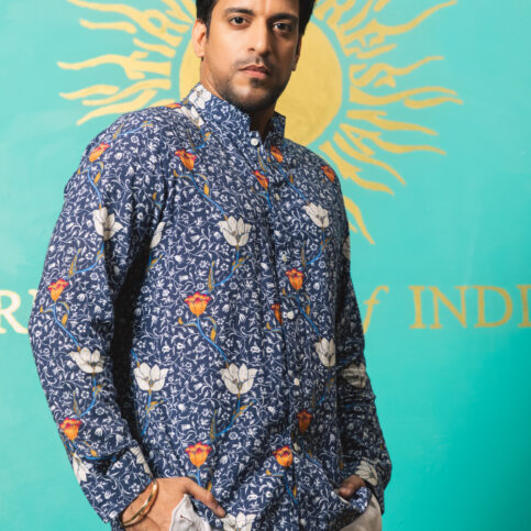 Flame Flower Cotton Linen Shirt