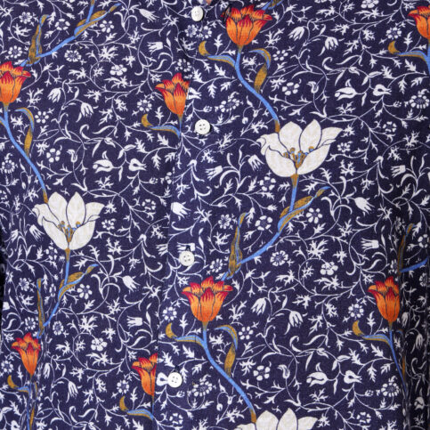 Flame Flower Cotton Linen Shirt