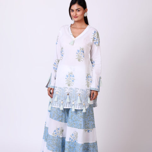 Hand Block Printed Cotton Voile Swivel Sharara