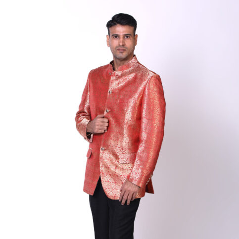 Handwoven Brocade Silk Nehru Jacket