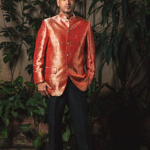 Handwoven Brocade Silk Nehru Jacket