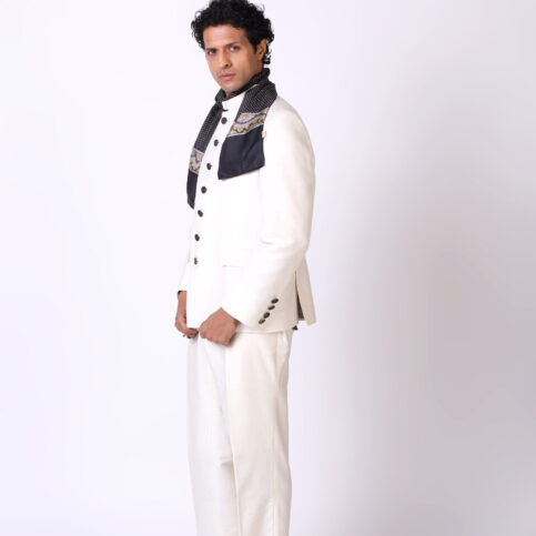 Handwoven Raw Silk Nehru Jacket