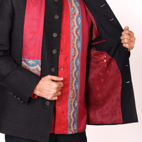 Handwoven Raw Silk Nehru Jacket