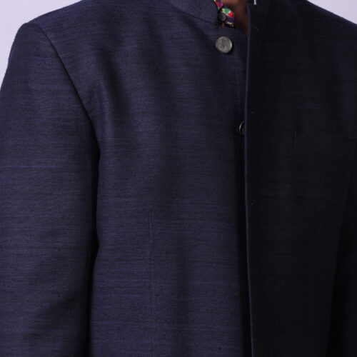 Handwoven Raw Silk Nehru Jacket