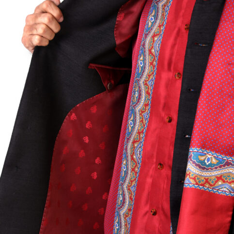 Handwoven Raw Silk Nehru Jacket