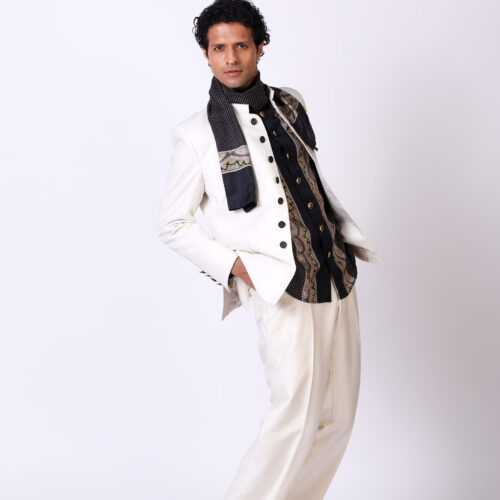 Handwoven Raw Silk Nehru Jacket