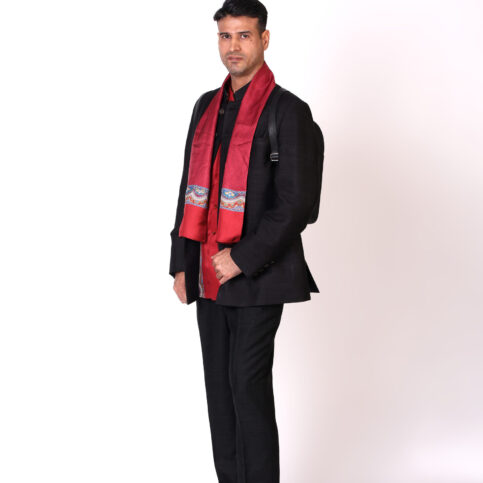 Handwoven Raw Silk Nehru Jacket
