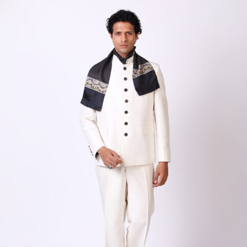 Handwoven Raw Silk Nehru Jacket