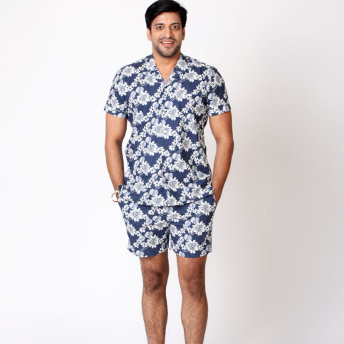 Hawaii Print Bowling Shirt + Short Set