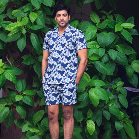 Hawaii Print Bowling Shirt + Short Set