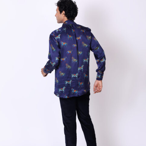 Horse Printed Silk Shirt