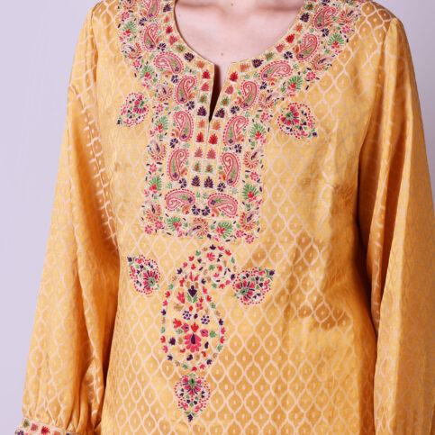 Jacquard Embroidered Kurta