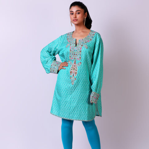 Jacquard Embroidered Kurta