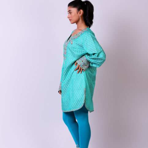 Jacquard Embroidered Kurta