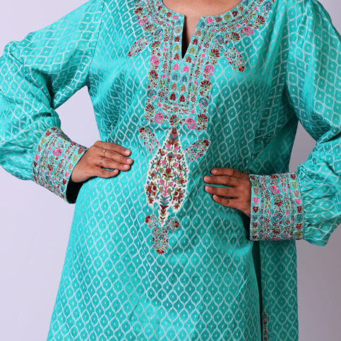 Jacquard Embroidered Kurta
