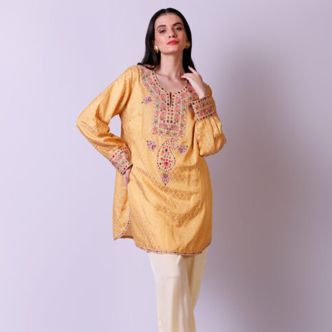 Jacquard Embroidered Kurta
