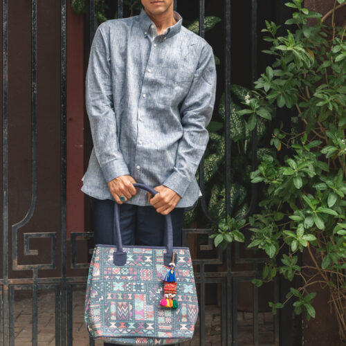 Linen Classic Collar Shirt, banajara canvas bag