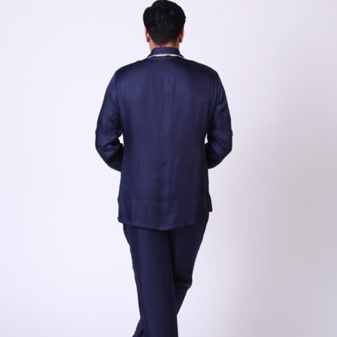 Modal Satin Piped Pajama Set