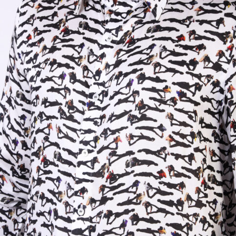 Modal Satin Shadow Print Shirt