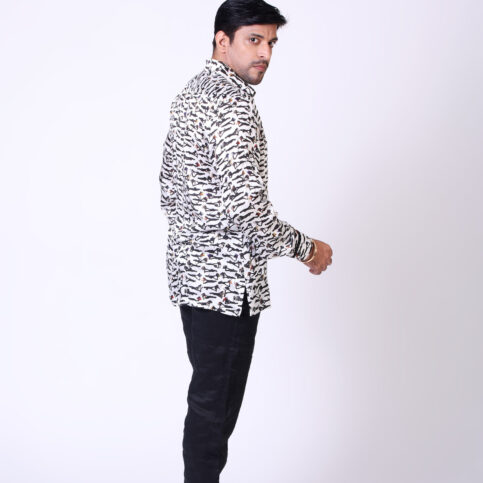 Modal Satin Shadow Print Shirt