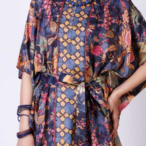 Muslin Chintz Print Short Kaftan