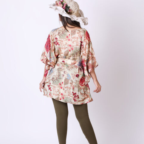 Muslin Chintz Print Short Kaftan