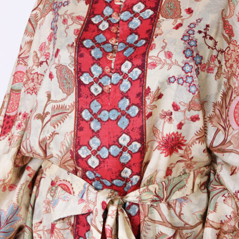 Muslin Chintz Print Short Kaftan