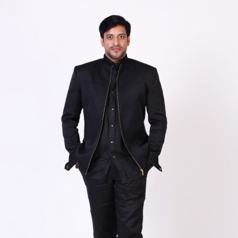 Noil Brocade Bomber Jacket