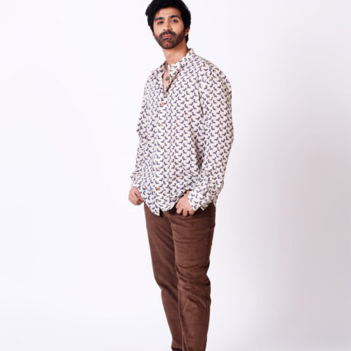 Parrot Printed Cotton Voile Shirt