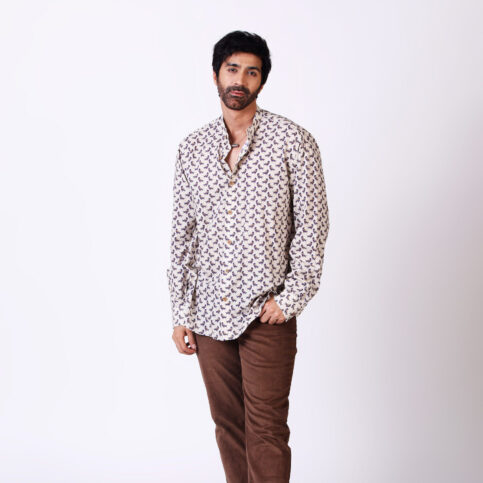 Parrot Printed Cotton Voile Shirt