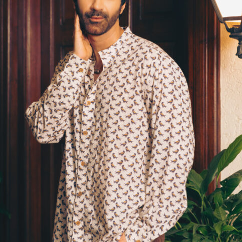 Parrot Printed Cotton Voile Shirt
