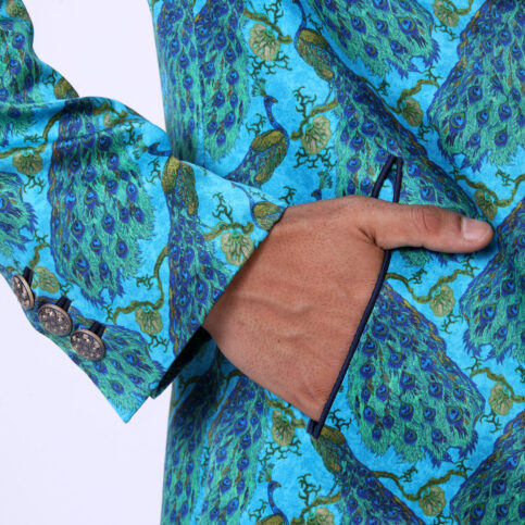 Peacock Printed Sherwani Jacket