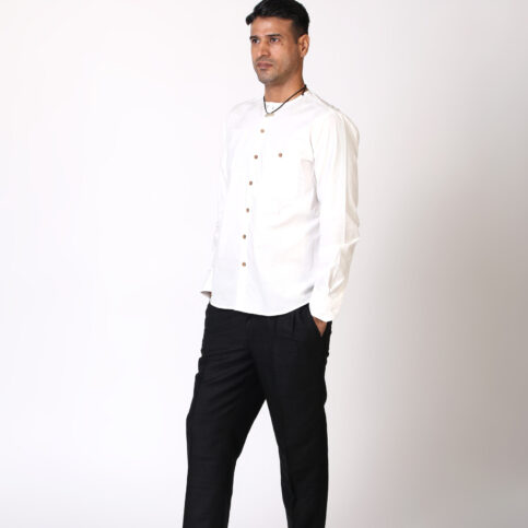 Southindian Cotton No Collar Shirt