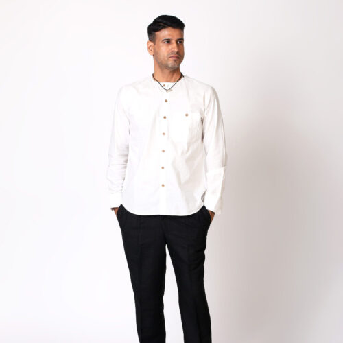 Southindian Cotton No Collar Shirt