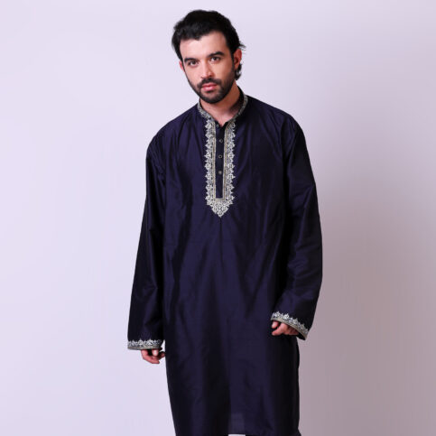 Spun Silk Embroidered Kurta