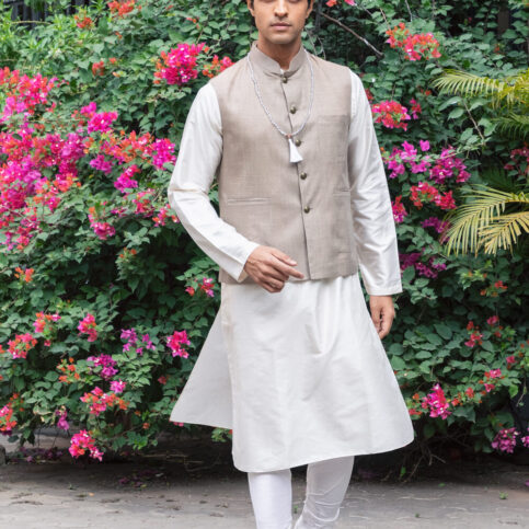 Spun Silk Kurta, Churidar, Jute Coti