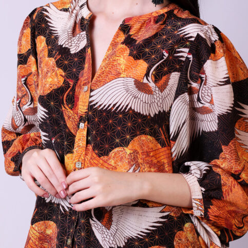 Stork Printed CDC Blouse