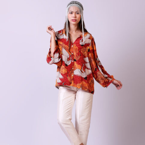 Stork Printed CDC Blouse