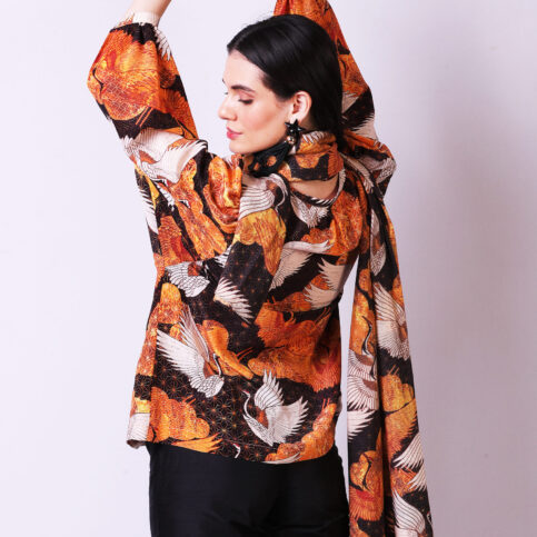 Stork Printed CDC Blouse