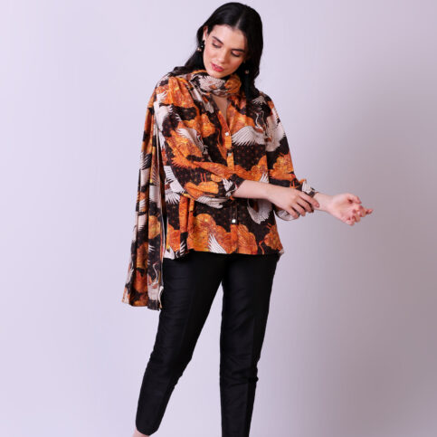 Stork Printed CDC Blouse