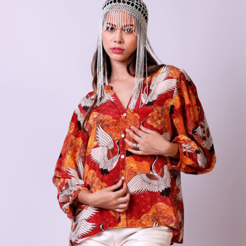 Stork Printed CDC Blouse