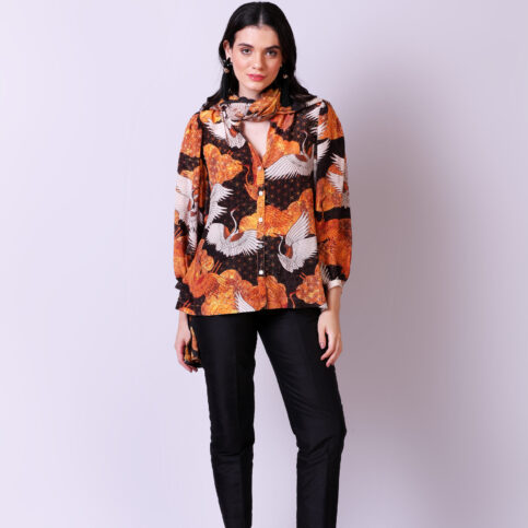 Stork Printed CDC Blouse