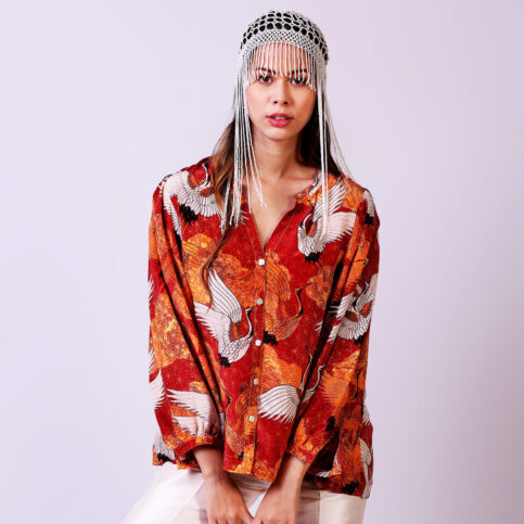 Stork Printed CDC Blouse