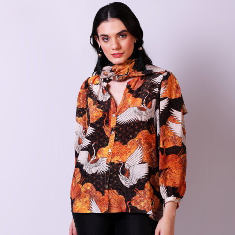 Stork Printed CDC Blouse
